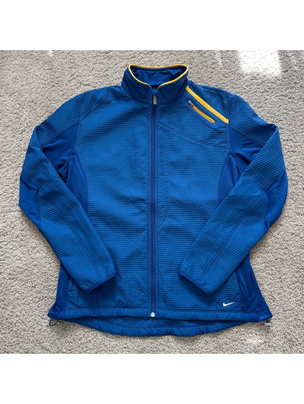 Women's Nike Sphere Pro Soft Shell Full Zip Up Lined Blue Jacket - Size XL